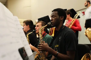musician playing saxophone